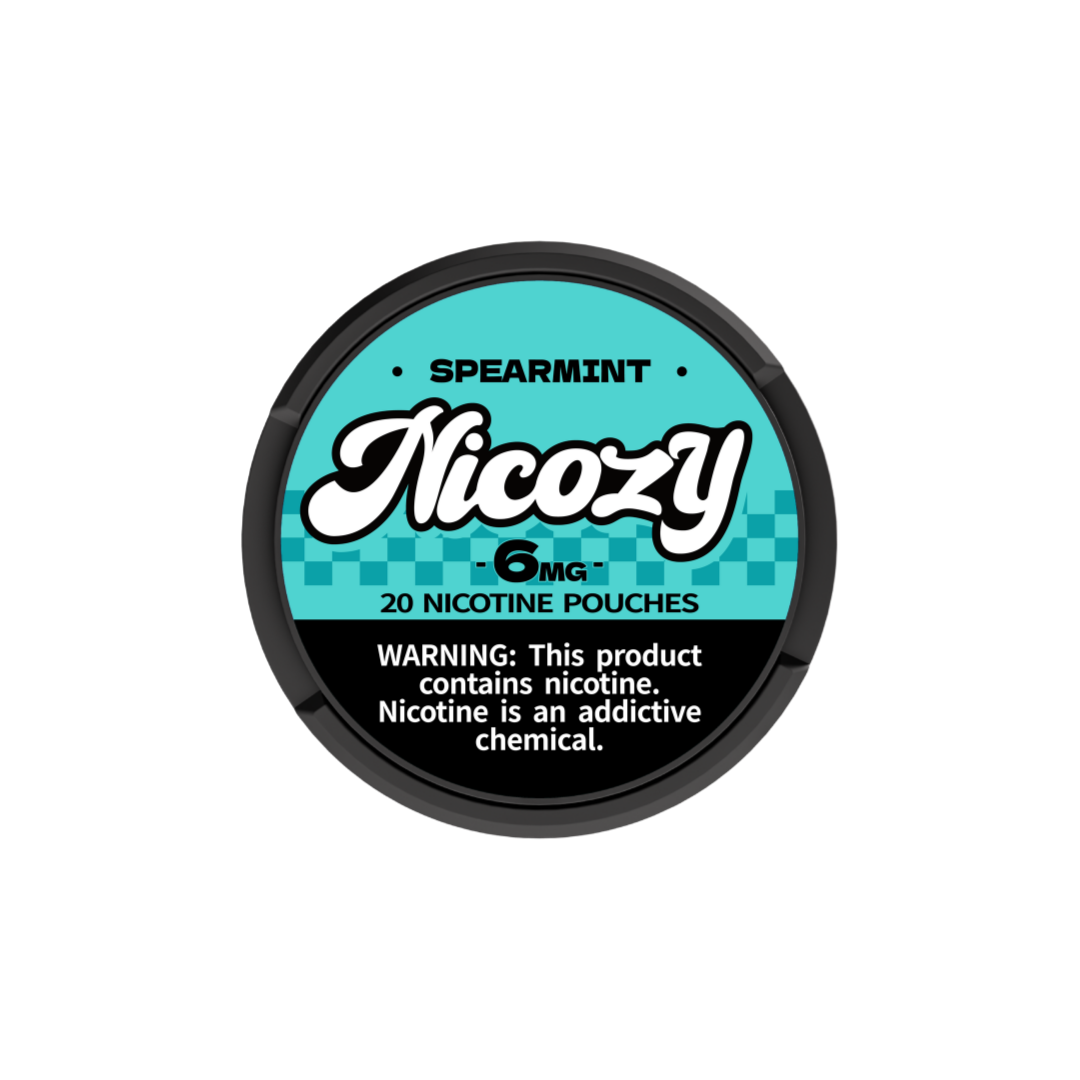 Nicozy Spearmint nicotine pouch tin - official product image
