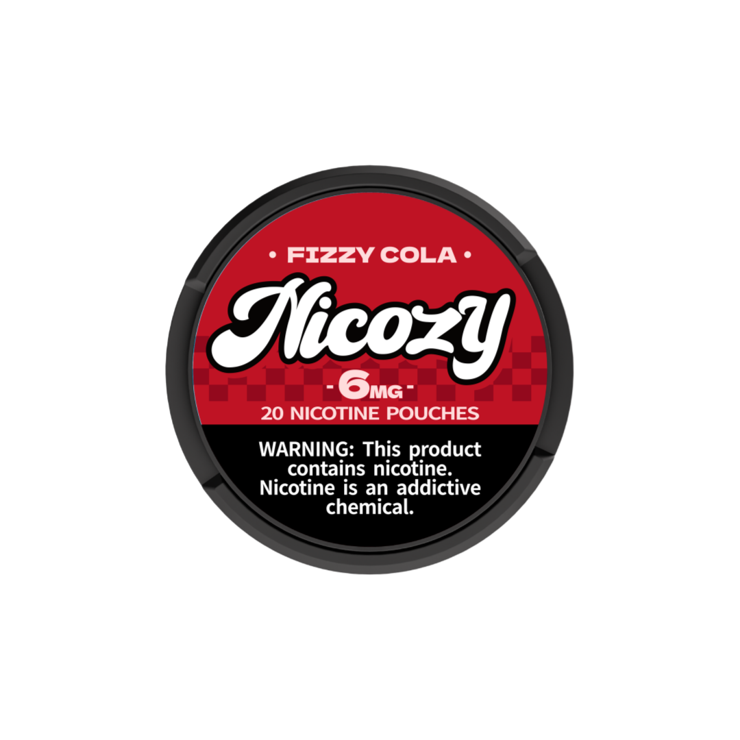 Nicozy Fizzy Cola nicotine pouch tin - official product image