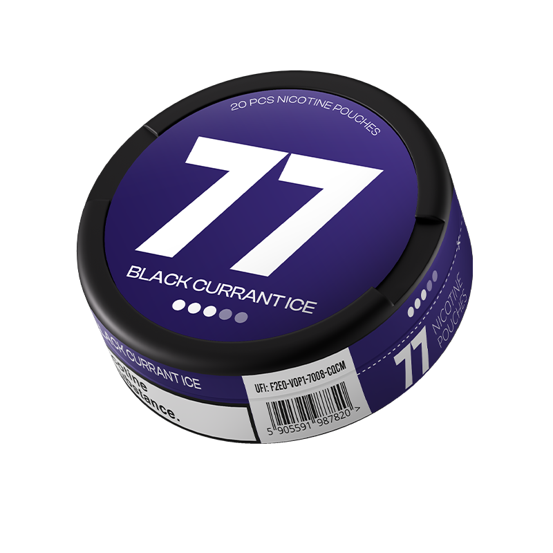 77 Black Currant Ice / 10.4 mg can, transparent background