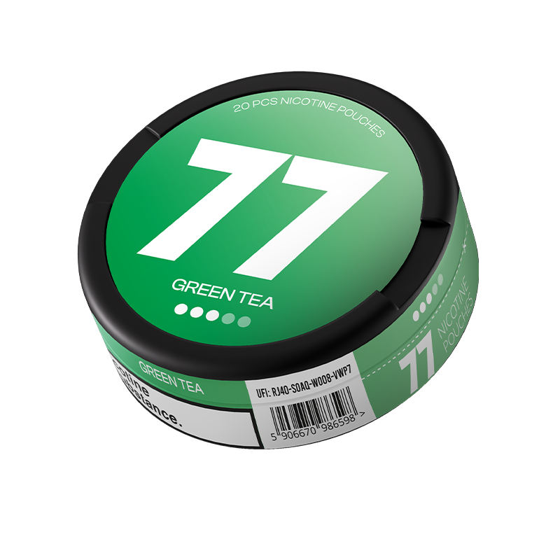 77 Green Tea / 10.4 mg can, transparent background