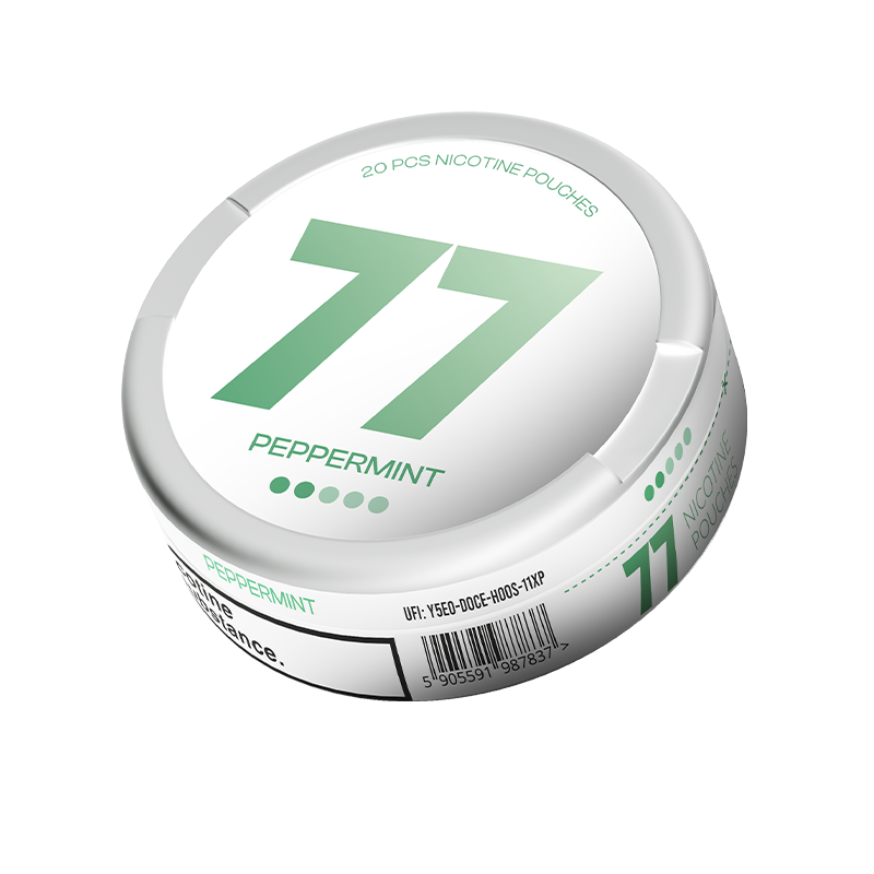 77 Peppermint Salty / 5.2 mg can, transparent background