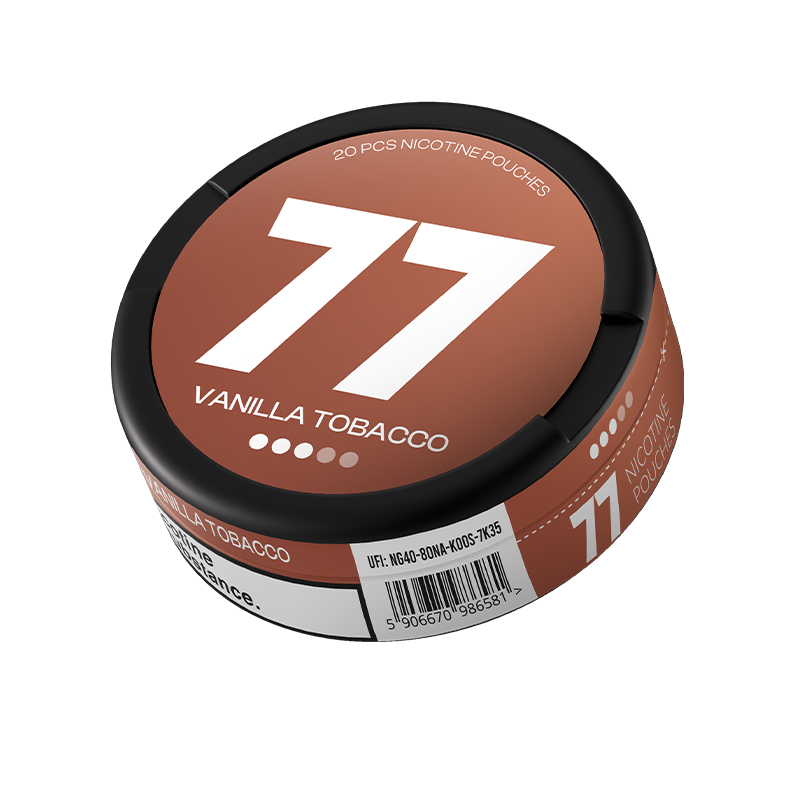 77 Vanilla Tobacco / 10.4 mg can, transparent background