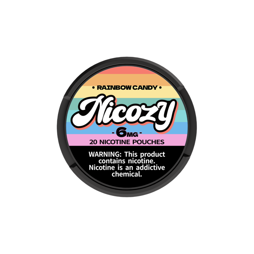 Nicozy Rainbow Candy nicotine pouch tin - official product image