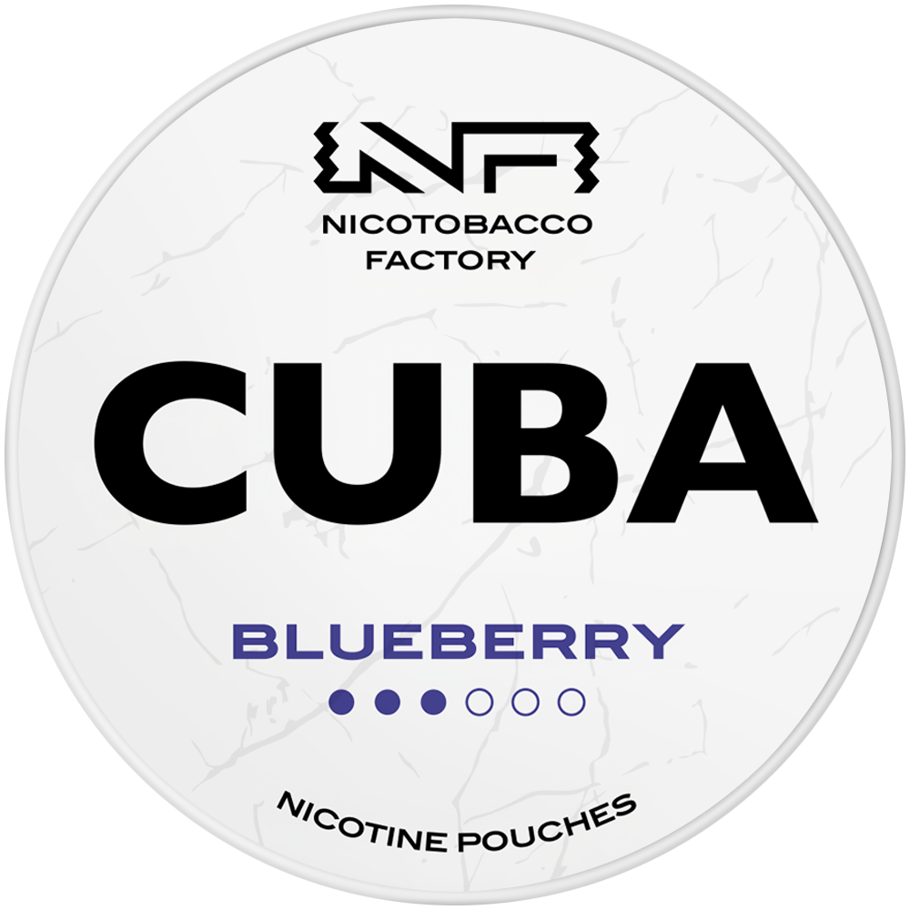 CUBA WHITE Blueberry / 10.4 mg can, transparent background