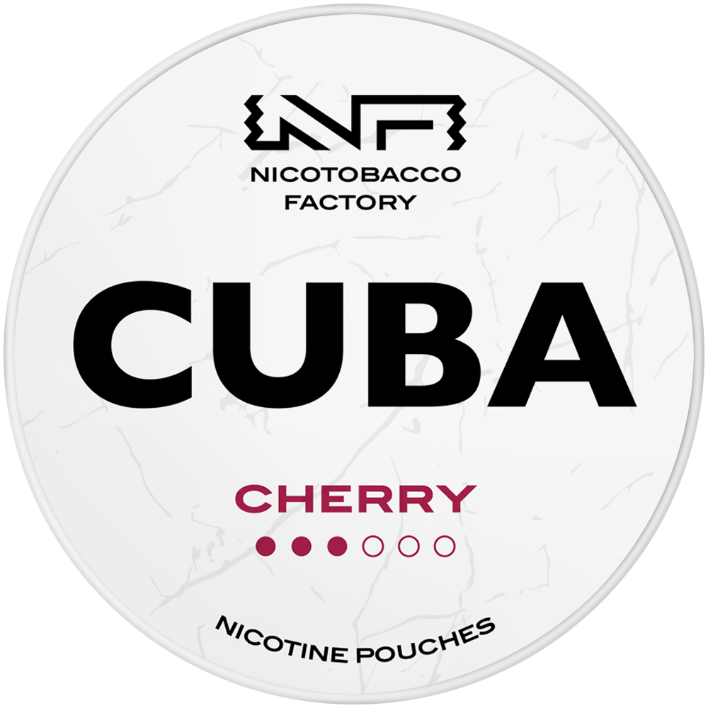 CUBA WHITE Cherry / 10.4 mg can, transparent background
