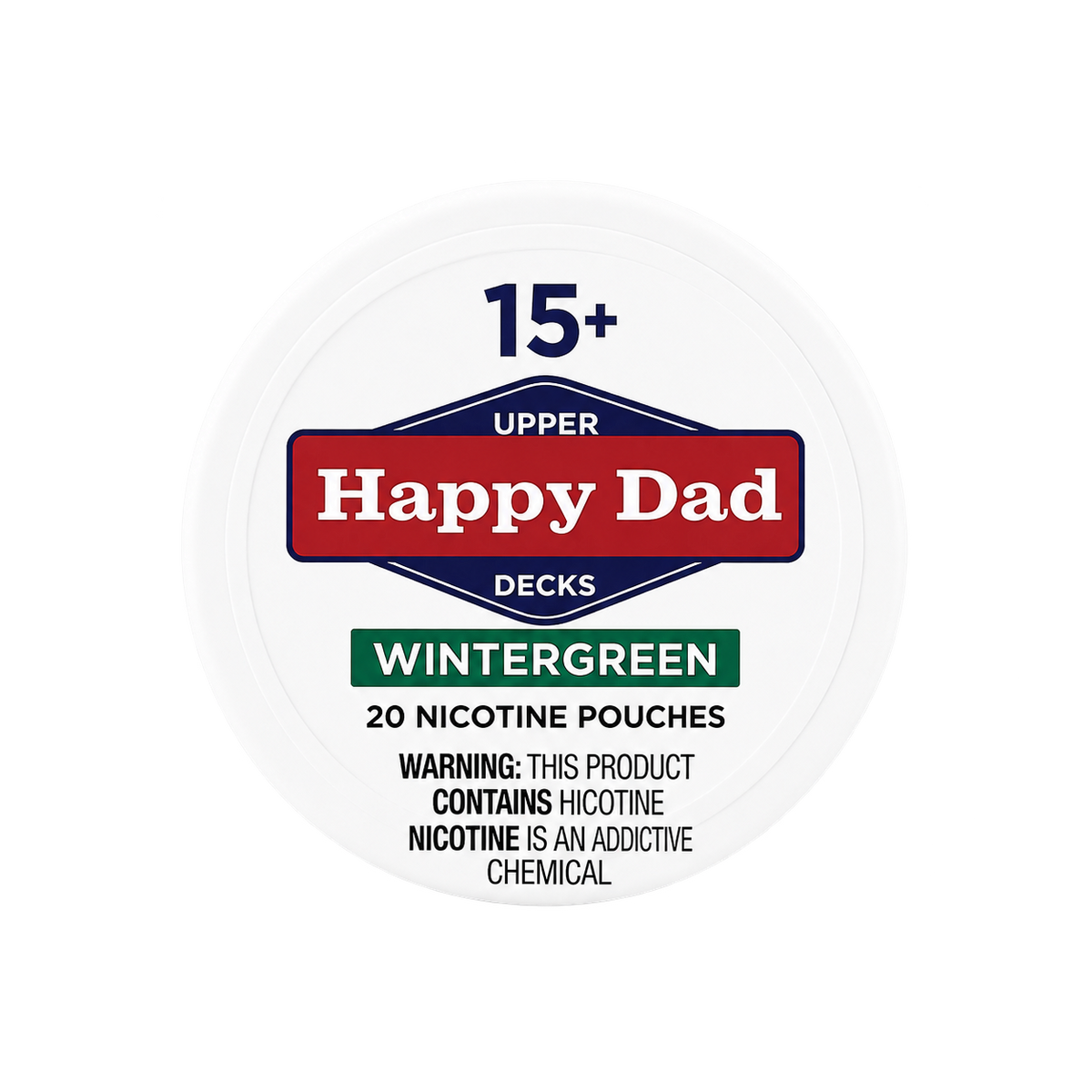 Happy Dad nicotine pouch tin - transparent product image