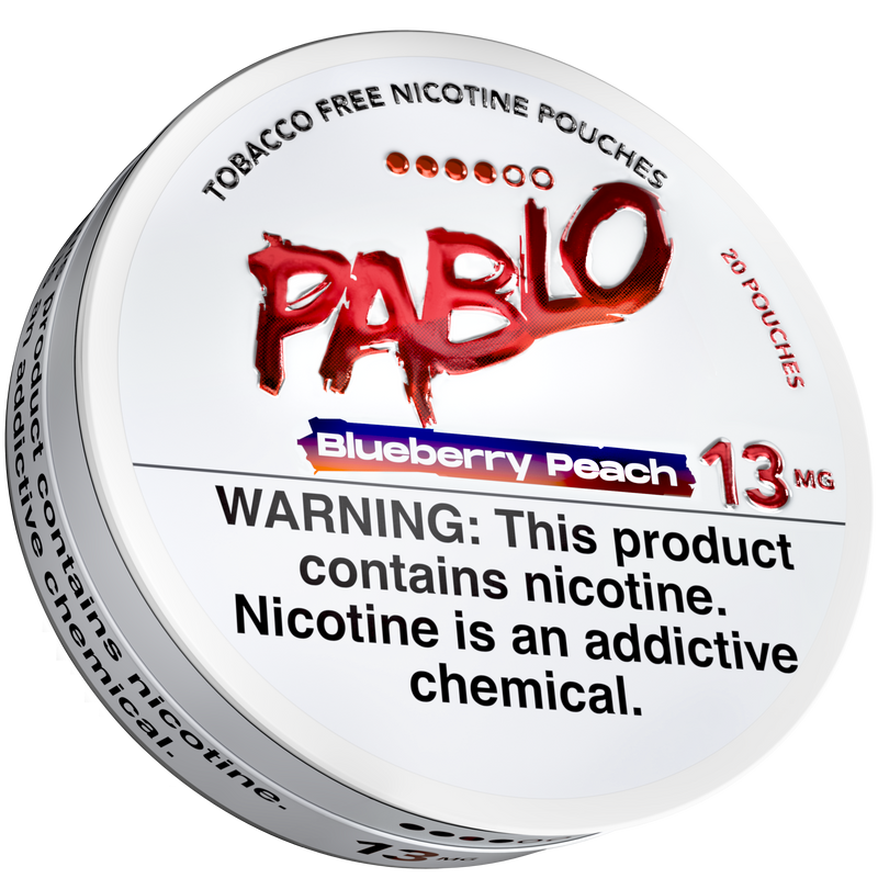 Pablo Blueberry Peach 13 mg nicotine pouch tin