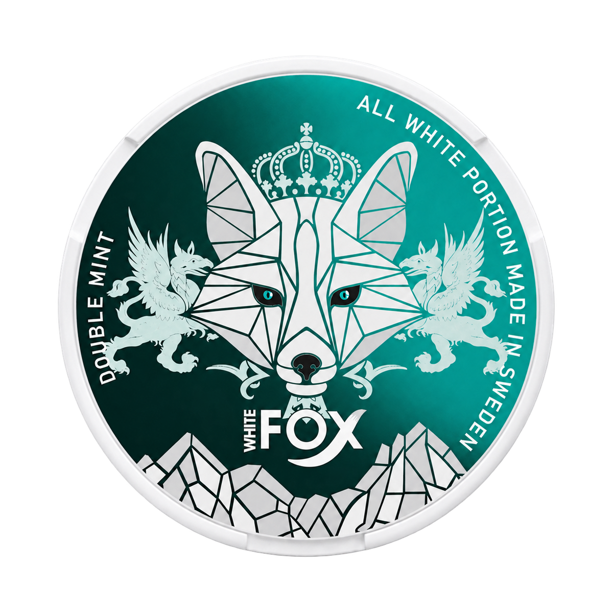 White Fox nicotine pouch tin - transparent product image