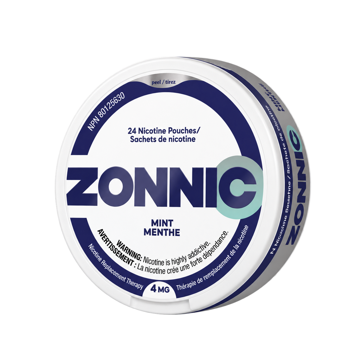 Zonnic nicotine pouch tin - transparent product image